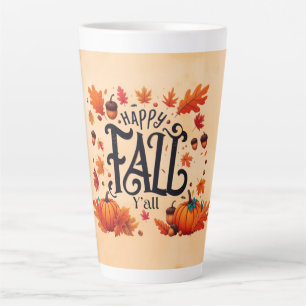 Tasse Latte Happy Fall Y'all classique