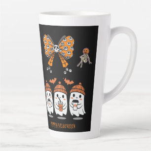 Tasse Latte Happy Halloween – fantômes café mignons
