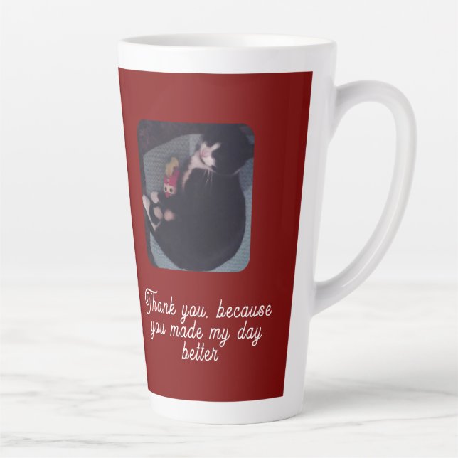 Tasse Latte Happy Meow Day ,Cat Lovers (Droite)