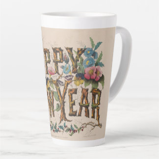 Tasse Latte  Happy New Year, Vintage Currier & Ives Print
