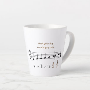 Tasse Latte Happy Notes Do Re Mi Latee Music Note Personnalisé