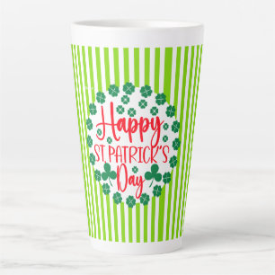 Tasse Latte Happy St. Patrick's Day Circle Design-63502