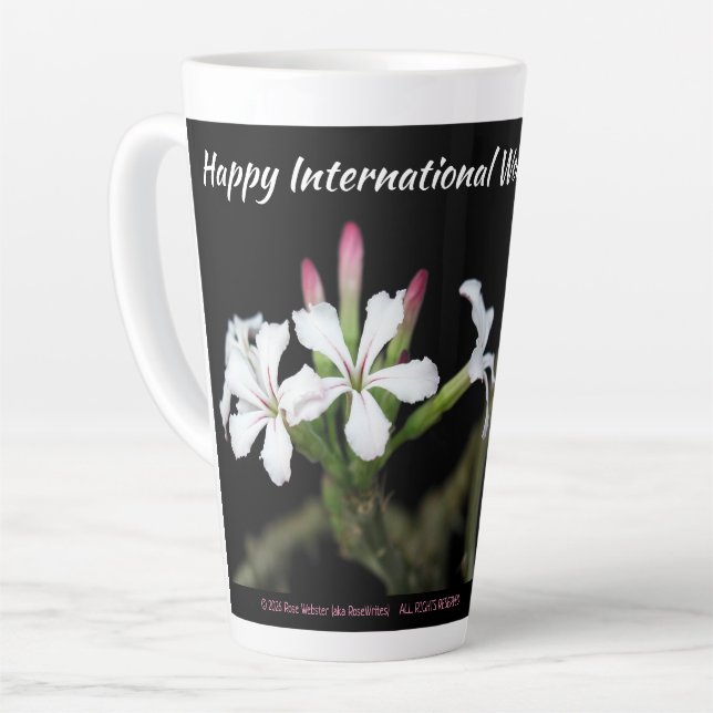 Tasse Latte Happy Women's Day 2026 by RoseWrites  (Angle gauche)