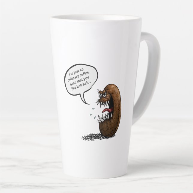 Tasse Latte Haricot de café effrayant (Angle droit)
