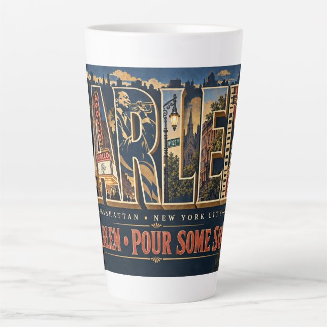 Tasse Latte Harlem Manhattan NYC (Devant)