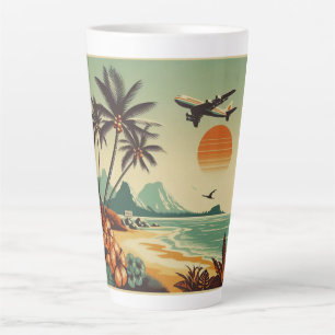 Tasse Latte Hawaï vintage/tropical