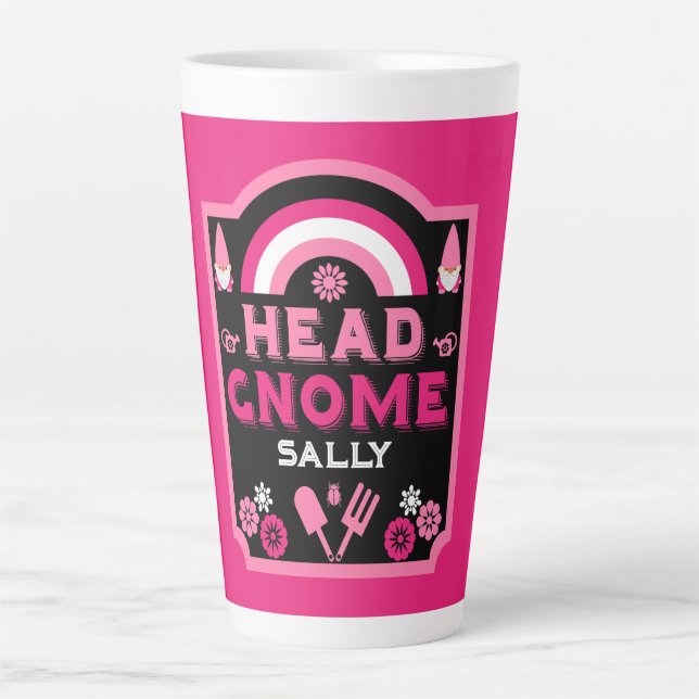 Tasse Latte Head Garden Gnome Gardener (Devant)