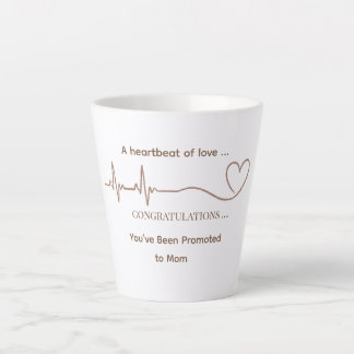 Tasse Latte Heartbeat Personnalisée Promue Maman