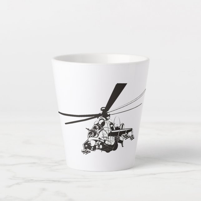 Tasse Latte Hélicoptère de dessin animé "Hind" (Devant)