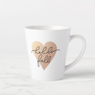 Tasse Latte Hello Fall Love Heart