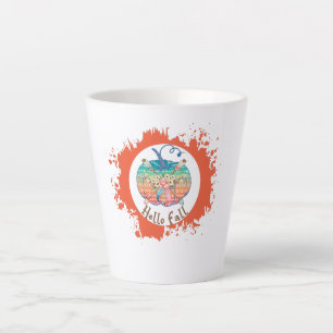 Tasse Latte Hello Fall - Whimsical Citrouille Design