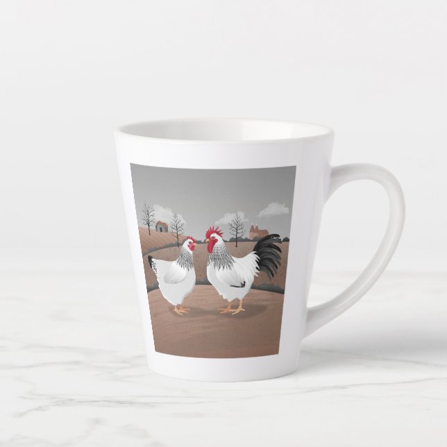 Tasse Latte Hen & Rooster (Droite)