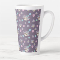 hérisson et fleurs motif