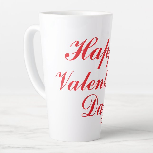 Tasse Latte Heureuse Sainte-Valentin (Angle gauche)