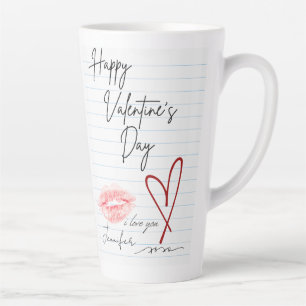 Tasse Latte Heureuse Sainte-Valentin carnet