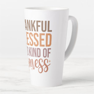 Tasse Latte Heureux béni et une sorte de désordre