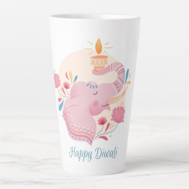 Tasse Latte Heureux Diwali (Devant)