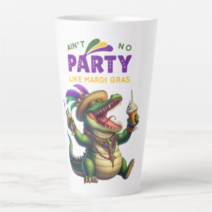 Tasse Latte Heureux Mardi Gras Alligator