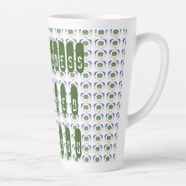 Tasse Latte Heureux salutations pour vous thème bonheur (Droite)