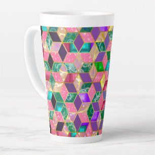 Tasse Latte Hexagone en forme de diamant mixte 2 amusant