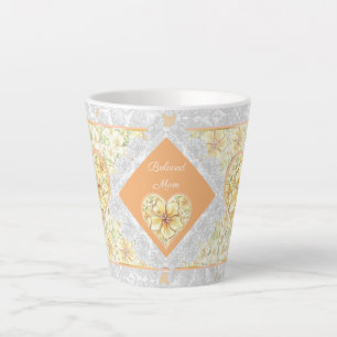 Tasse Latte Hibiscus & dentelle JAUNE