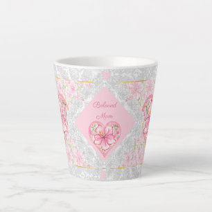 Tasse Latte Hibiscus & dentelle PINK