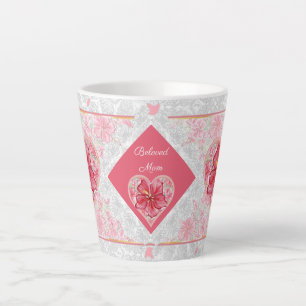 Tasse Latte Hibiscus & dentelle RED