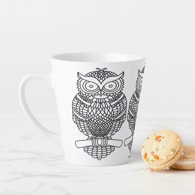 Tasse Latte - Hibou (350ml) (En situation)
