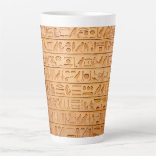 Tasse Latte Hiéroglyphe Ancien Égypte Langue Texte Gravé