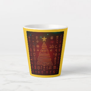 Tasse Latte Hiéroglyphes égyptiens de Noël 1