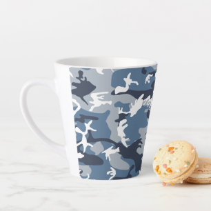 Tasse Latte Hiver Camouflage bleu neige, Militaire, Armée