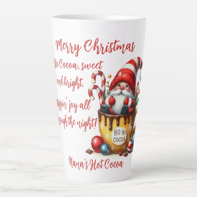 Tasse Latte Ho Ho Cocoa Père Noël (Devant)