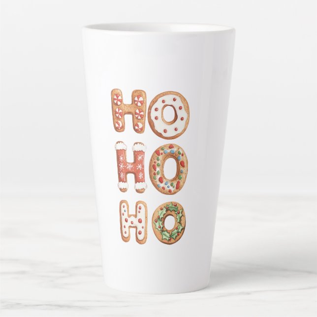 Tasse Latte Ho Ho Ho Gingerbread Cookie Christmas (Devant)
