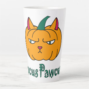 Tasse Latte Hocus pawcus Halloween citrouille ginger cat magie