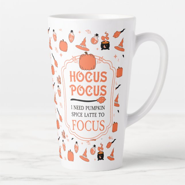 Tasse Latte Hocus Pocus Citrouille Épice Latte À Focus Automne (Droite)