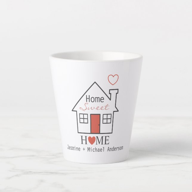 Tasse Latte Home Sweet Home Personnalisé (Devant)