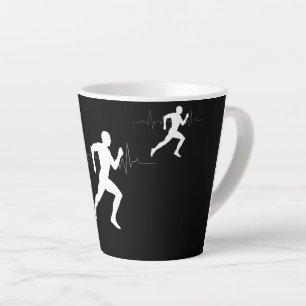 Tasse Latte Homme Coureurs Silhouette HeartBeat Line