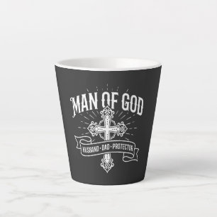 Tasse Latte Homme de Dieu Mari Papa Protecteur Chemise Chrétie