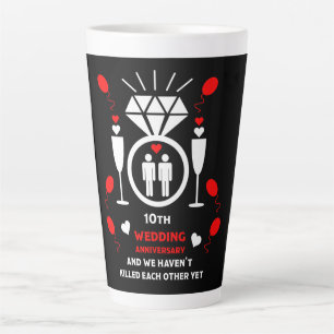 Tasse Latte Hommes homosexuels 10e anniversaire de Mariage