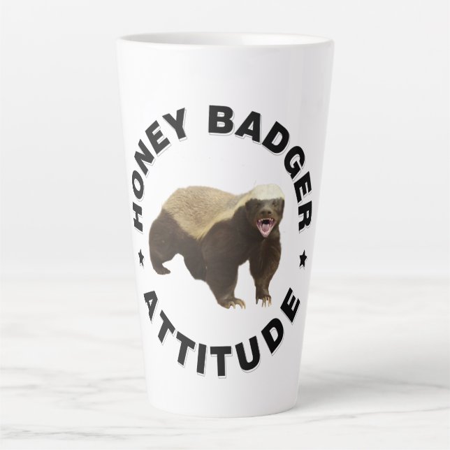 Tasse Latte Honey badger a Attitude (Devant)