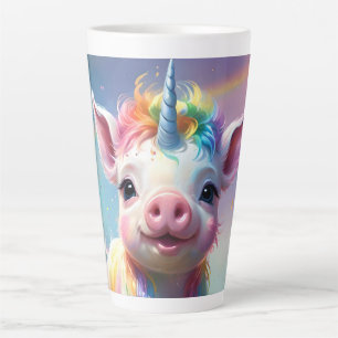 Tasse Latte "Hooves magiques : le cochon de licorne arc-en-cie