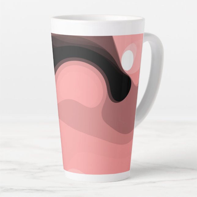 Tasse Latte Horizon coucher de soleil : rose, noir et blanc Ab (Angle droit)