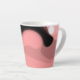 Tasse Latte Horizon coucher de soleil : rose, noir et blanc Ab