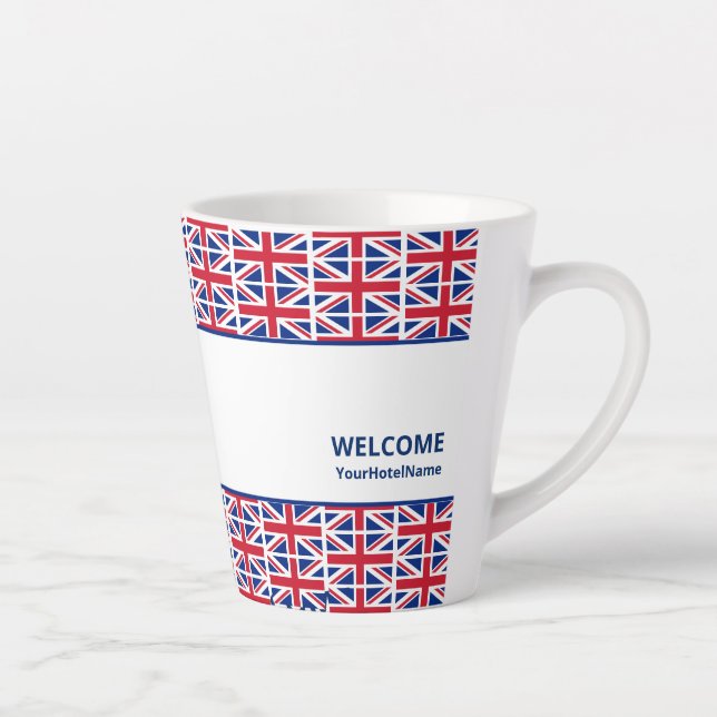 Tasse Latte Hôtel Custom Union Jack (Droite)