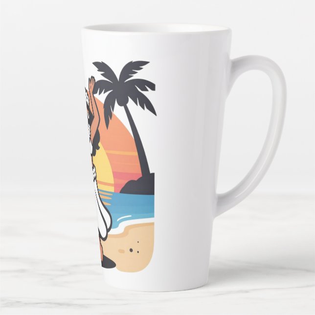 Tasse Latte Hula dance beach party sunset tropical island art (Droite)
