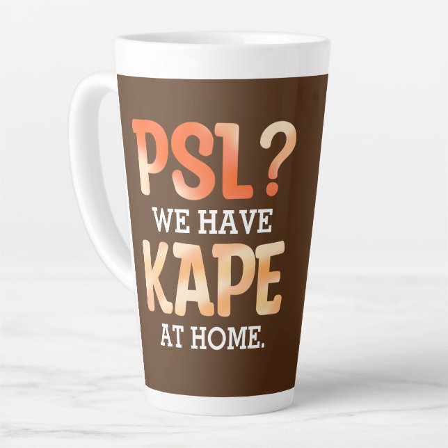 Tasse Latte HUMOUR café d'automne PSL vs Kape Filipino (Angle gauche)