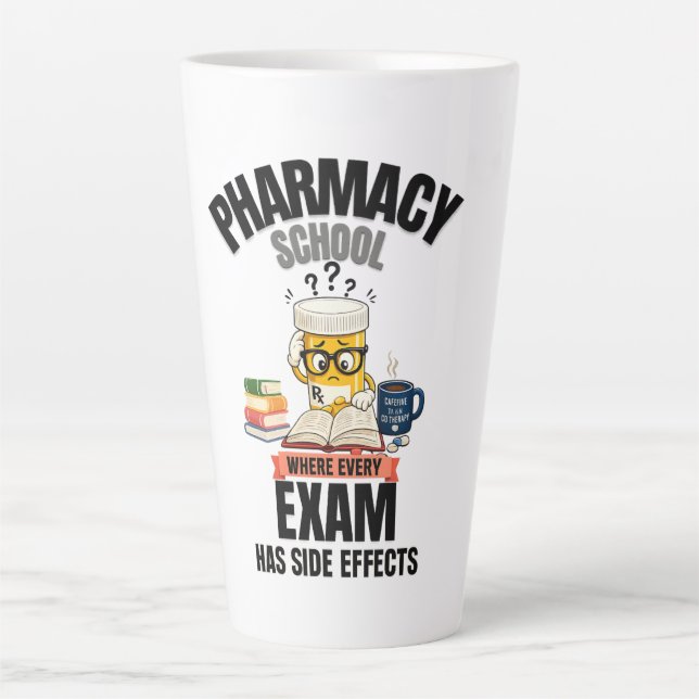 Tasse Latte Humour de l'école de pharmacie (Devant)