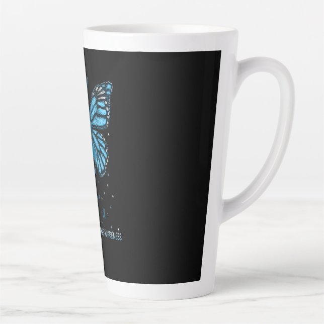 Tasse Latte Huntington's Disease Awareness Butterfly (Droite)