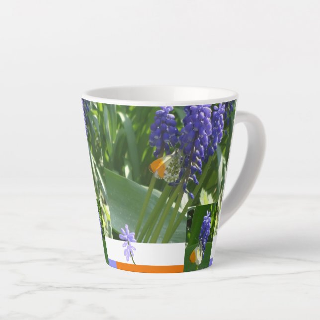 Tasse Latte Hyacinthe de raisin avec Boue en latte design papi (Angle droit)