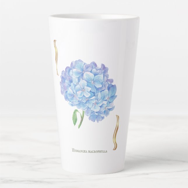Tasse Latte Hydrangea Bloom – Vintage Botanical Flower  (Devant)